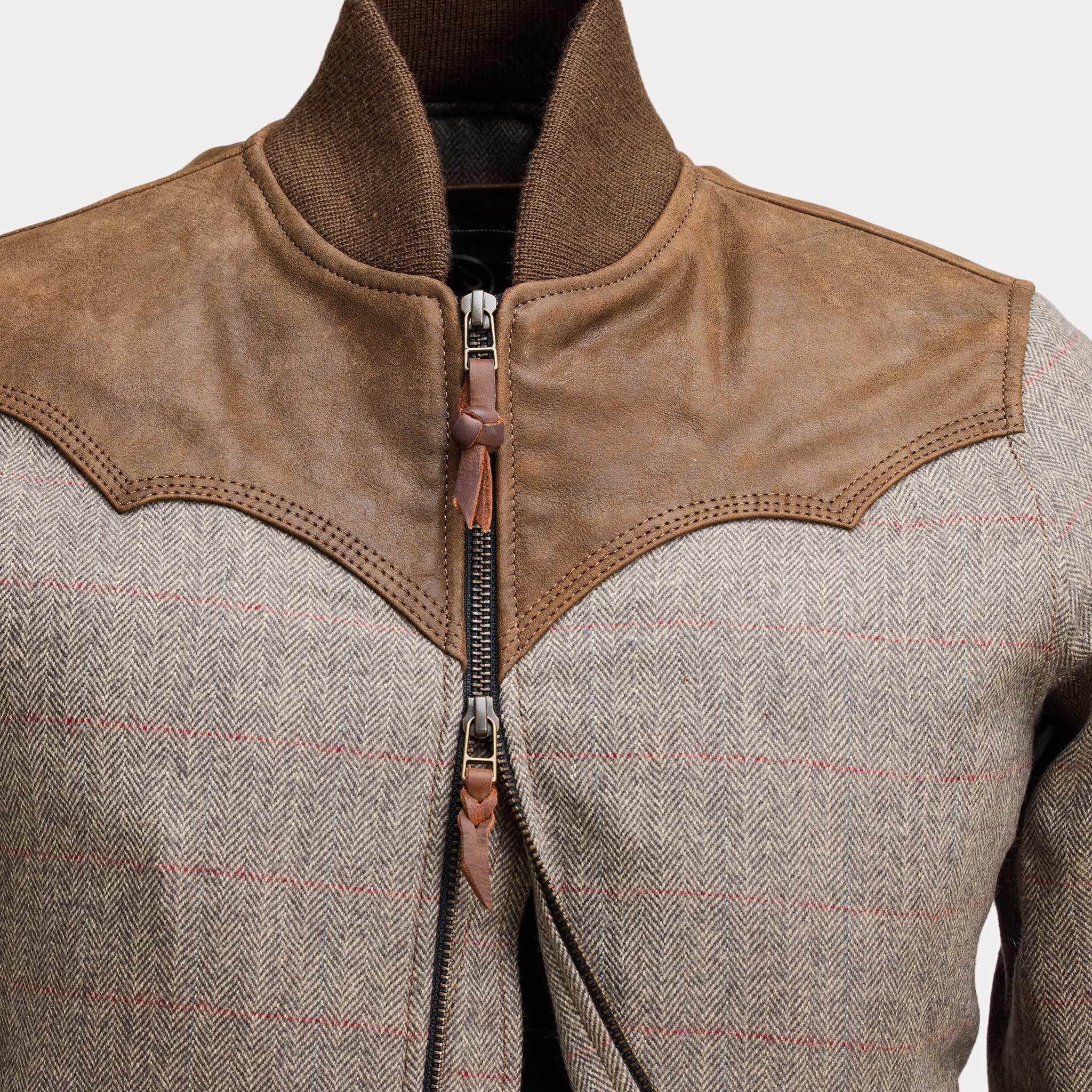 BOMBER PIONERO JACKET - Light Gray Herringbone