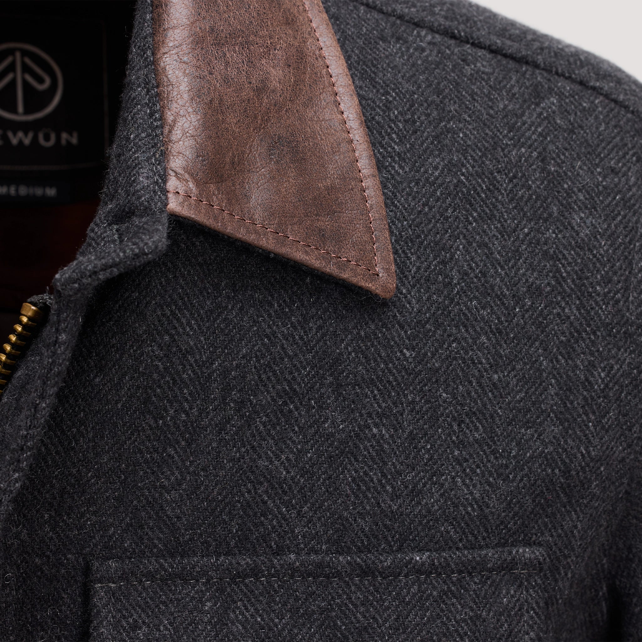 TEWÜN JACKET - Dark Gray Herringbone _C