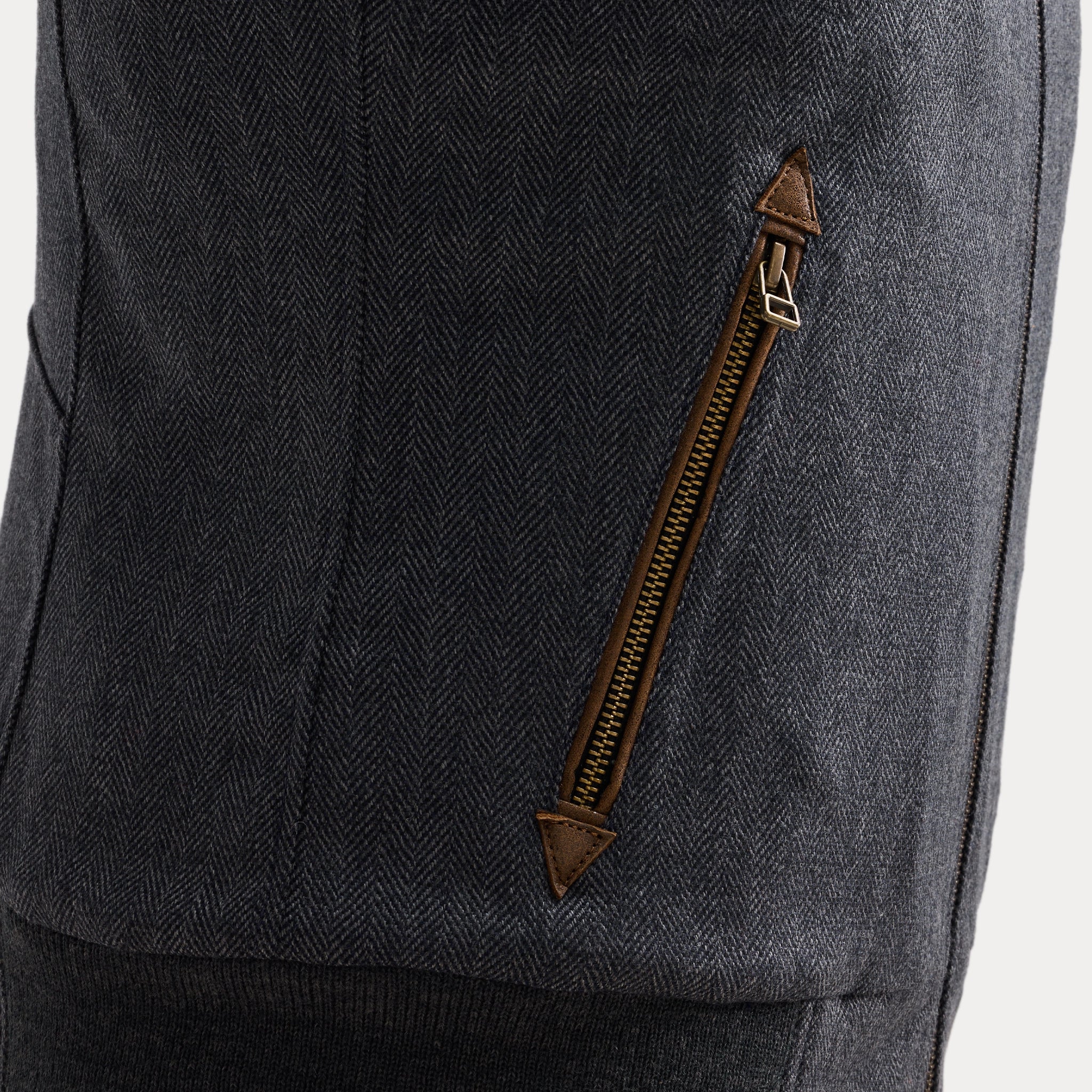 BOMBER VEST - Blue Herringbone