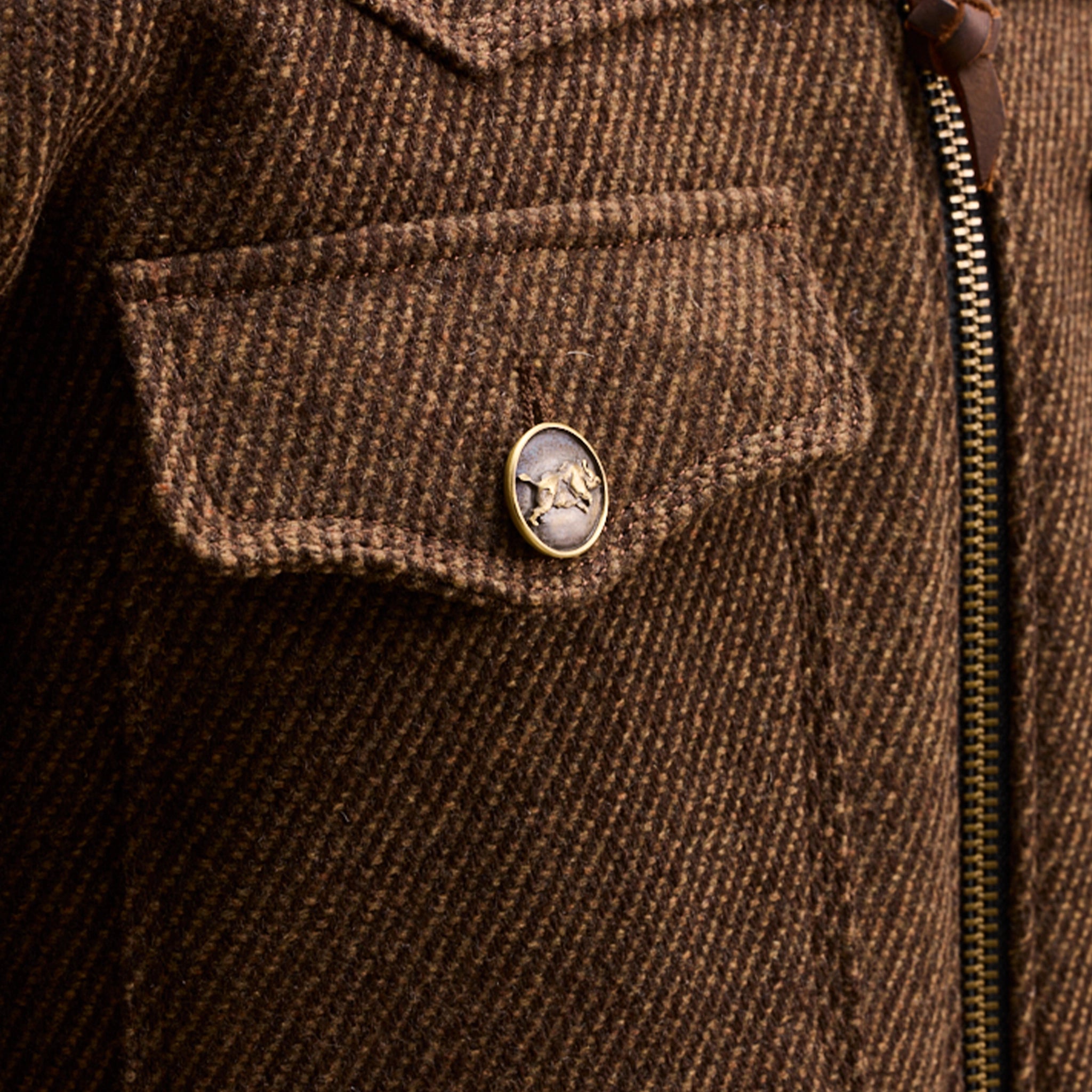 GAUCHO JACKET - Bison and Dark Brown Sarga _C