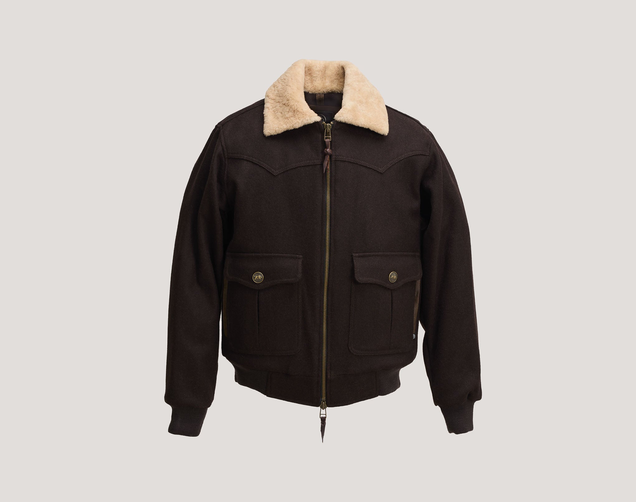 Bomber Jacket - Wool and lambskin collar