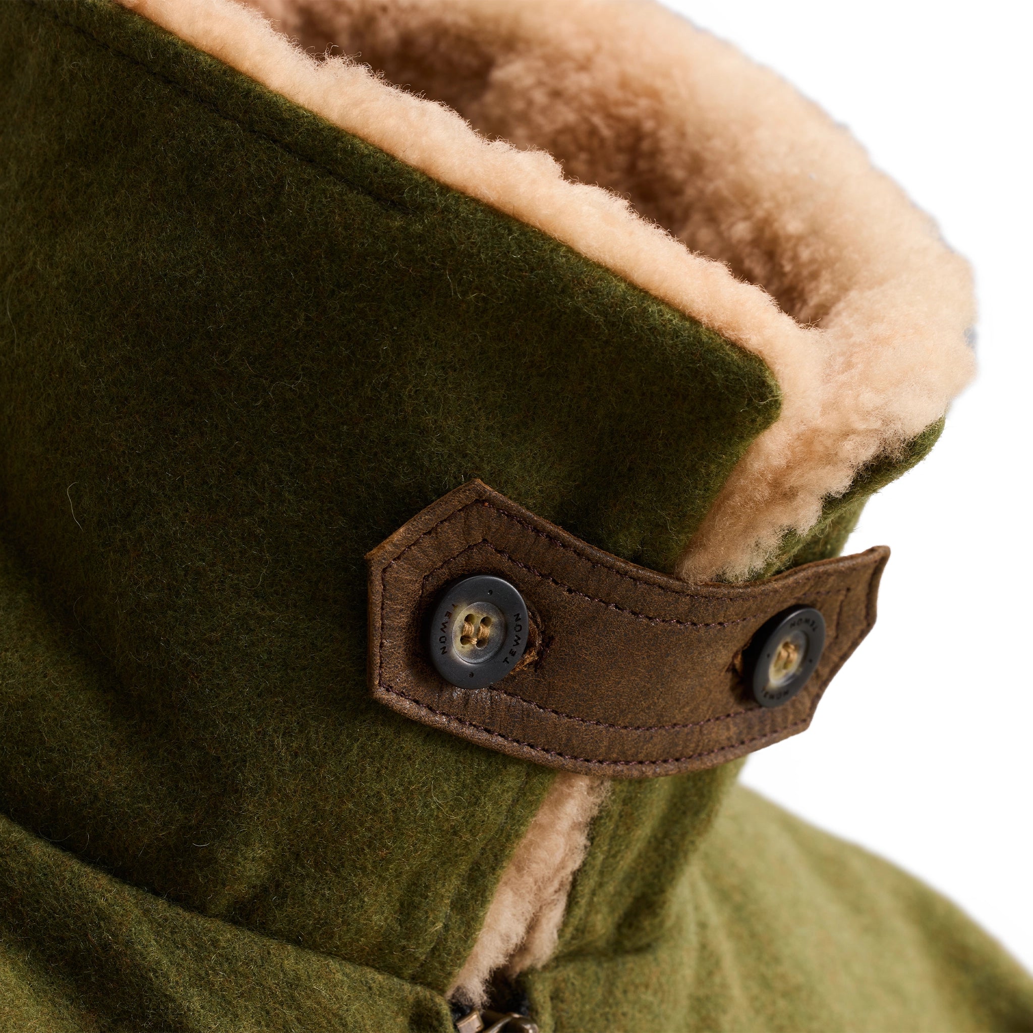 BOMBER LAMB COLLAR JACKET - Green Tewün