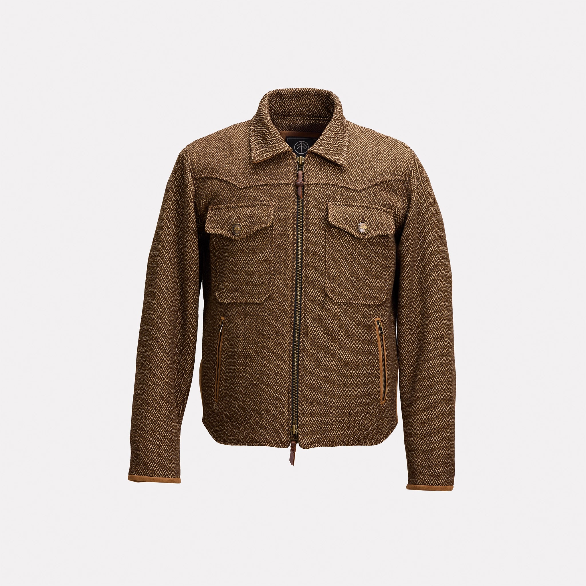 GAUCHO JACKET -  Bison and Dark Brown Herringbone