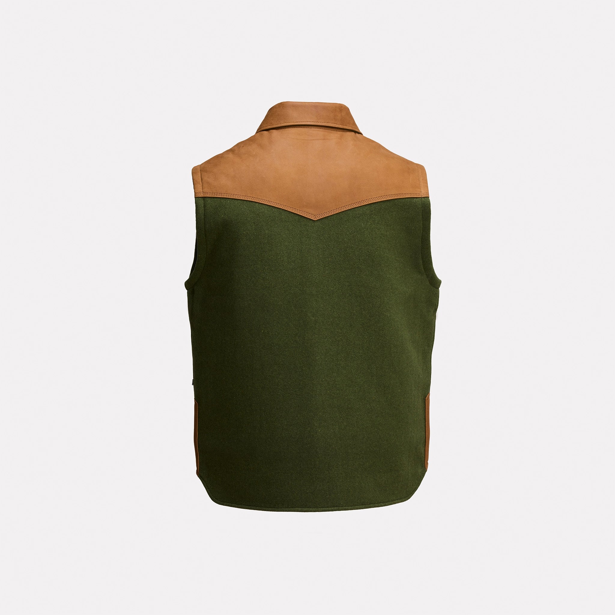 GAUCHO VEST - Green and Leather