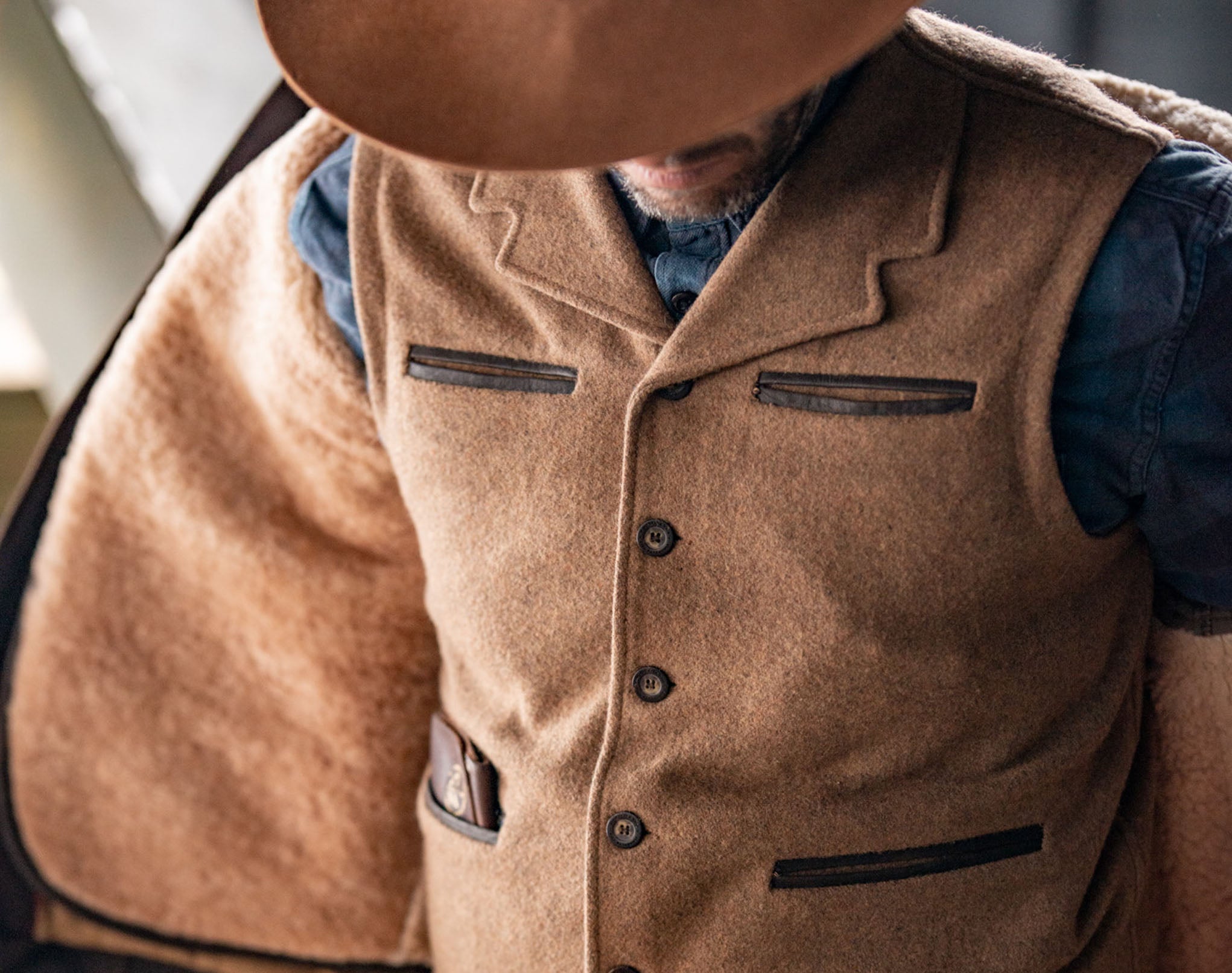 Patron Vest -  Merino wool and gabardine