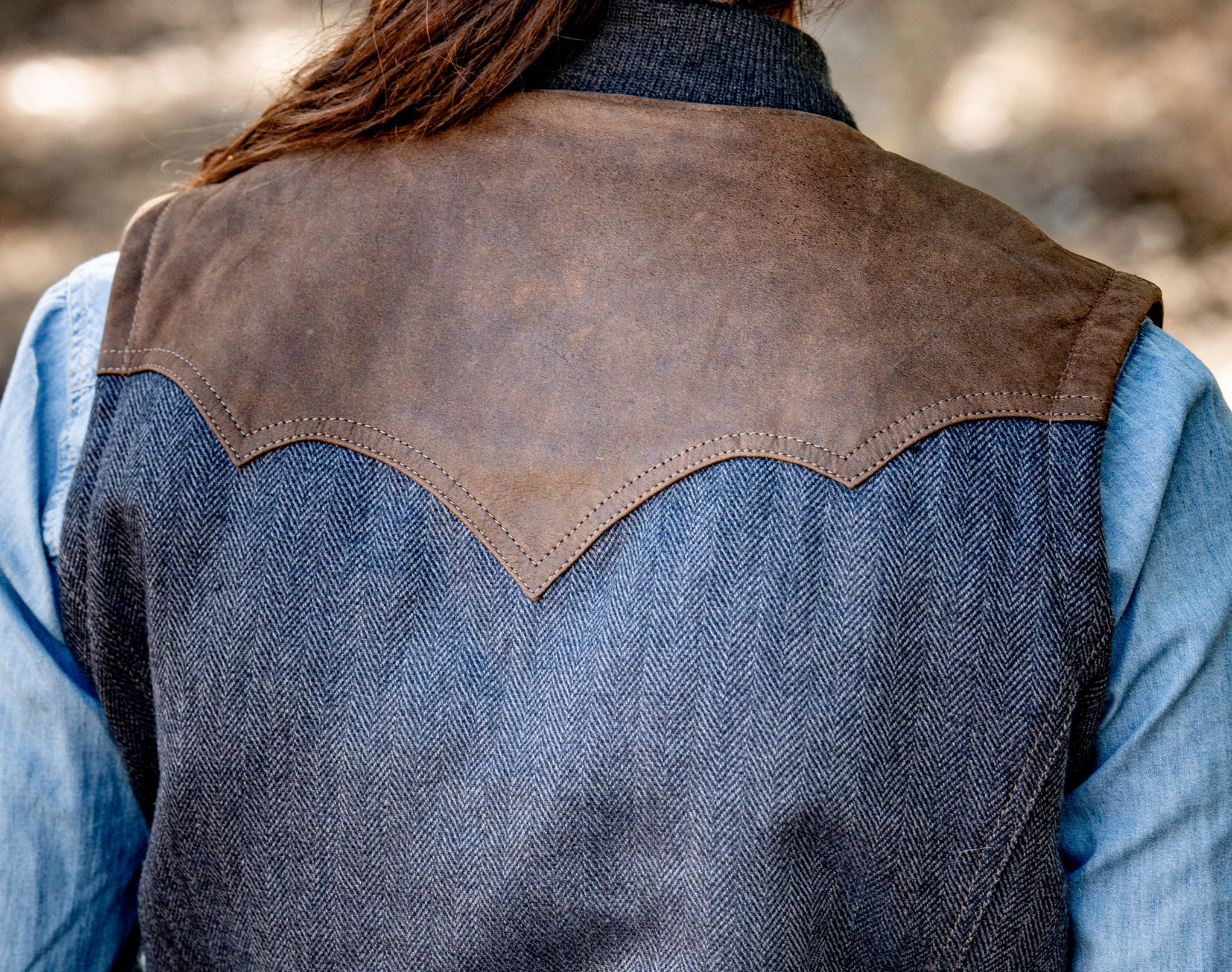 Bomber Vest - Wool and Cowhide Leather