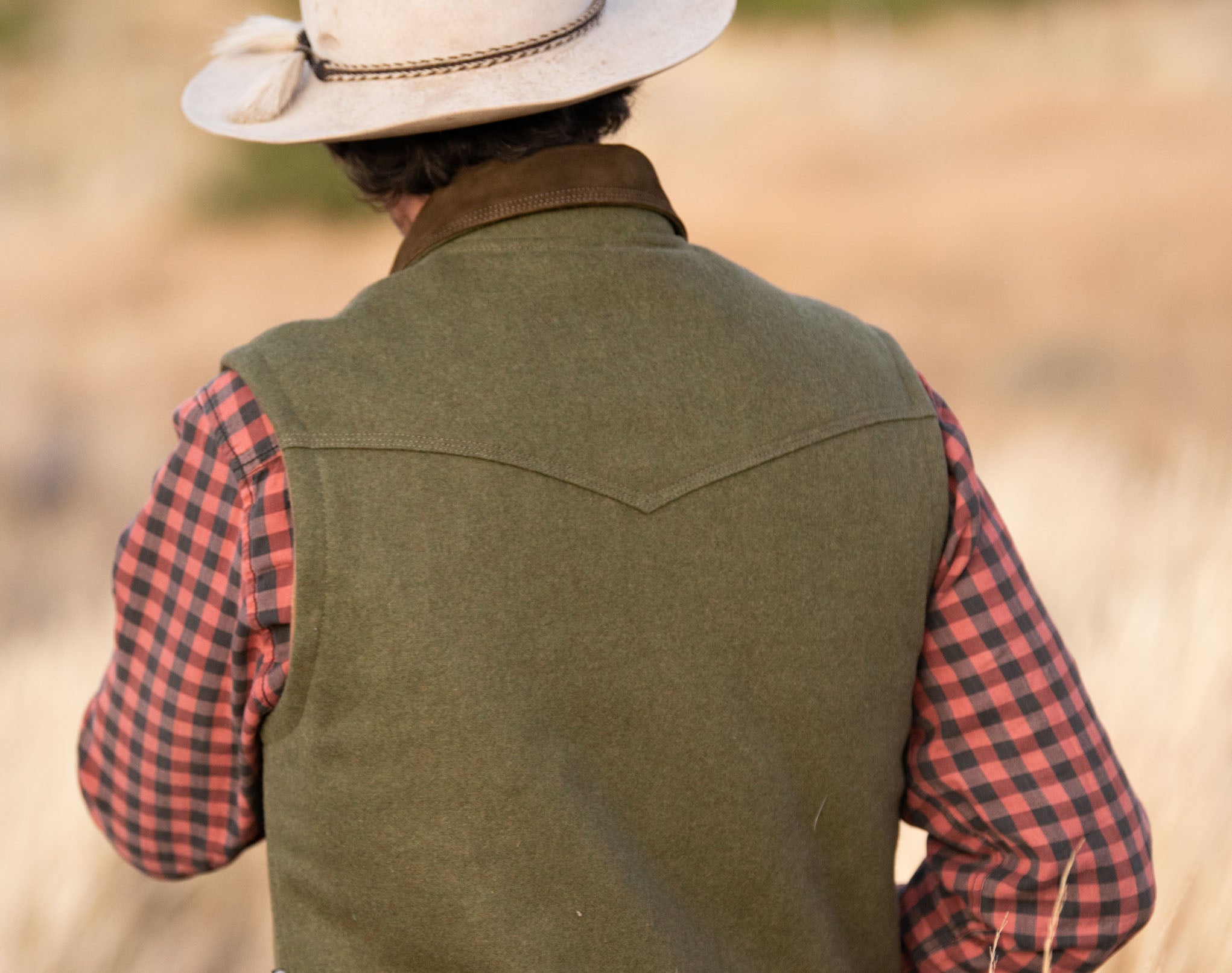 Gaucho Vest - Merino wool and sheep suede