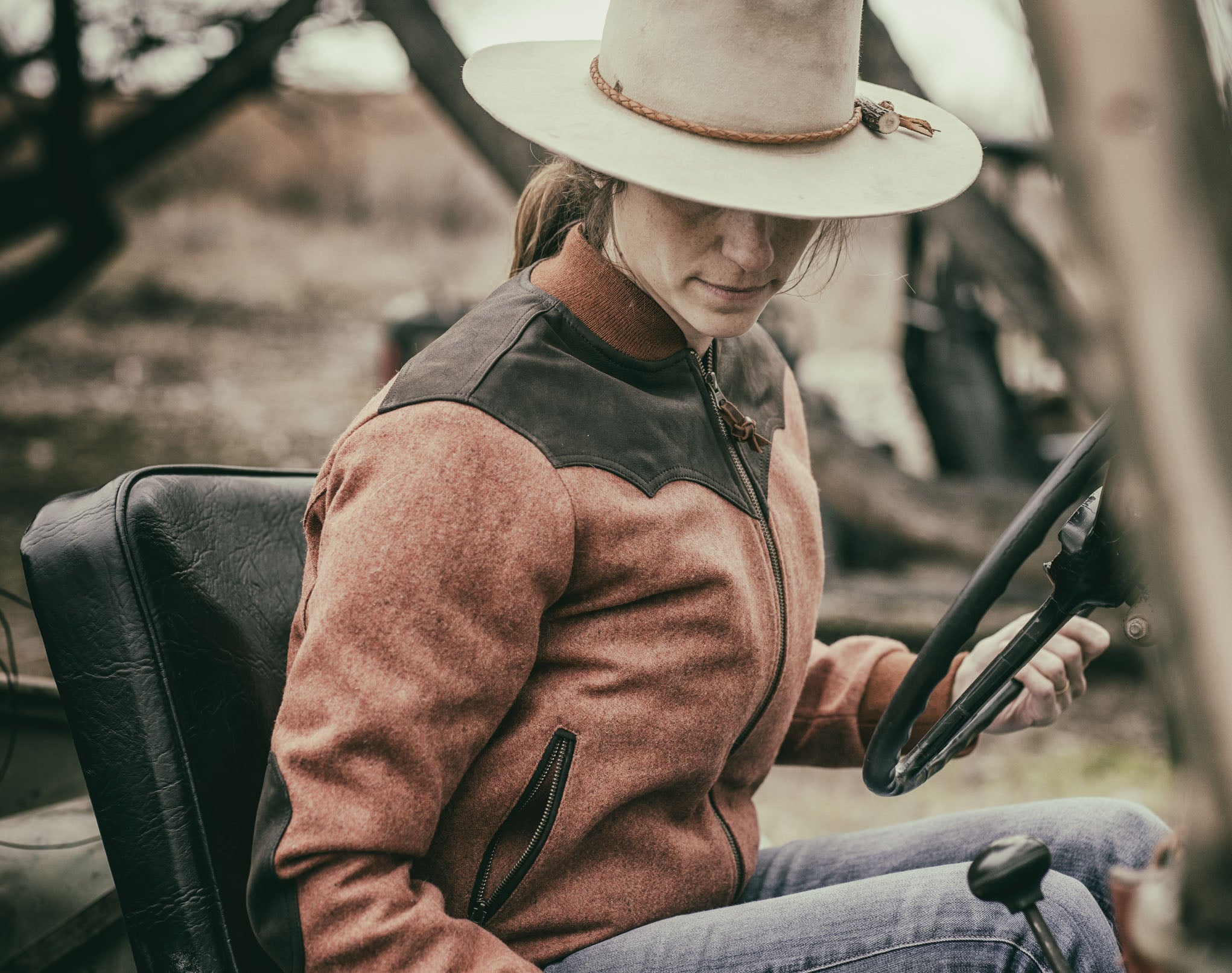 Bomber Jacket - Merino wool and leather