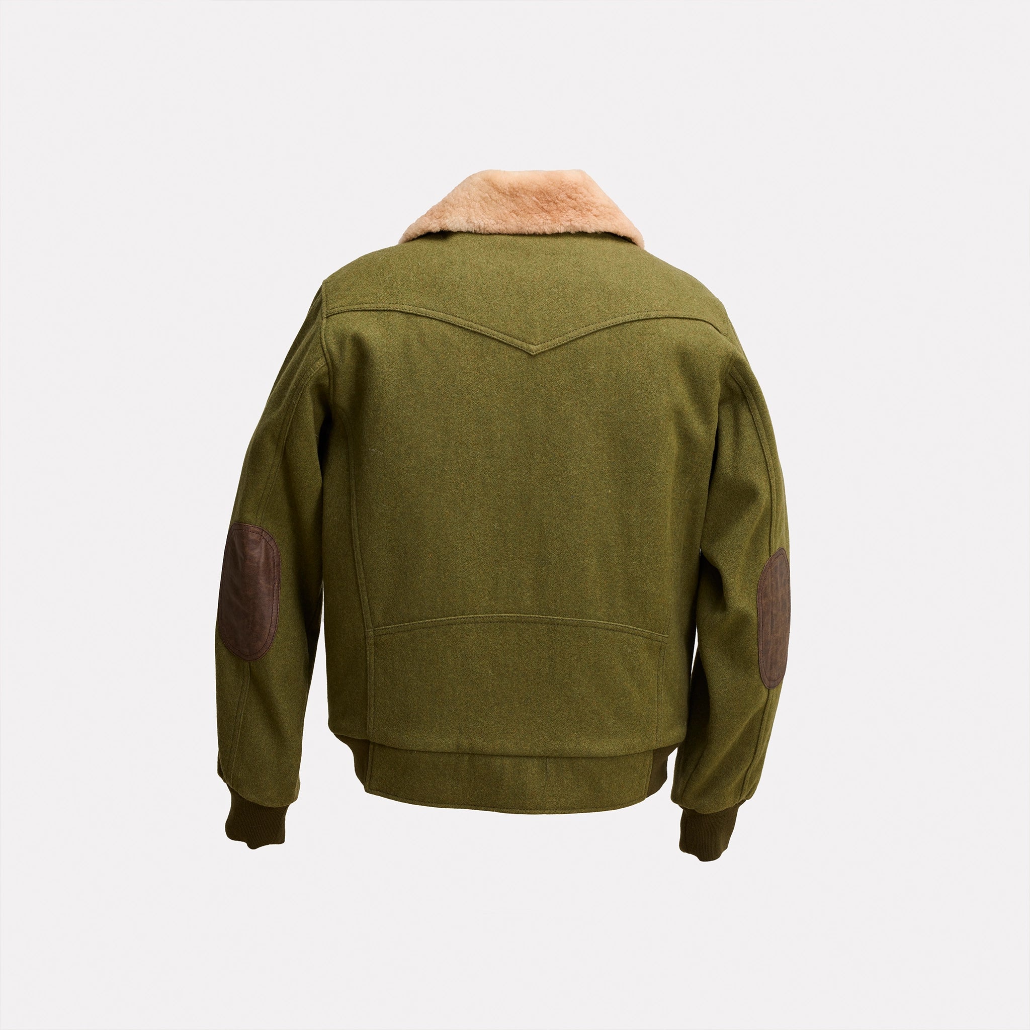 BOMBER LAMB COLLAR JACKET - Green Tewün