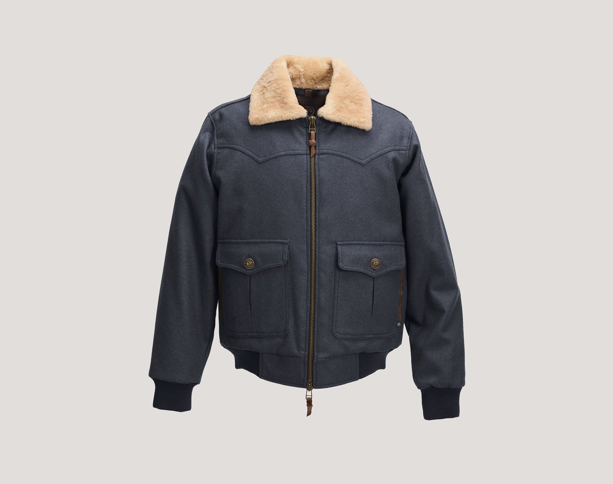 Bomber Jacket - Wool and lambskin collar