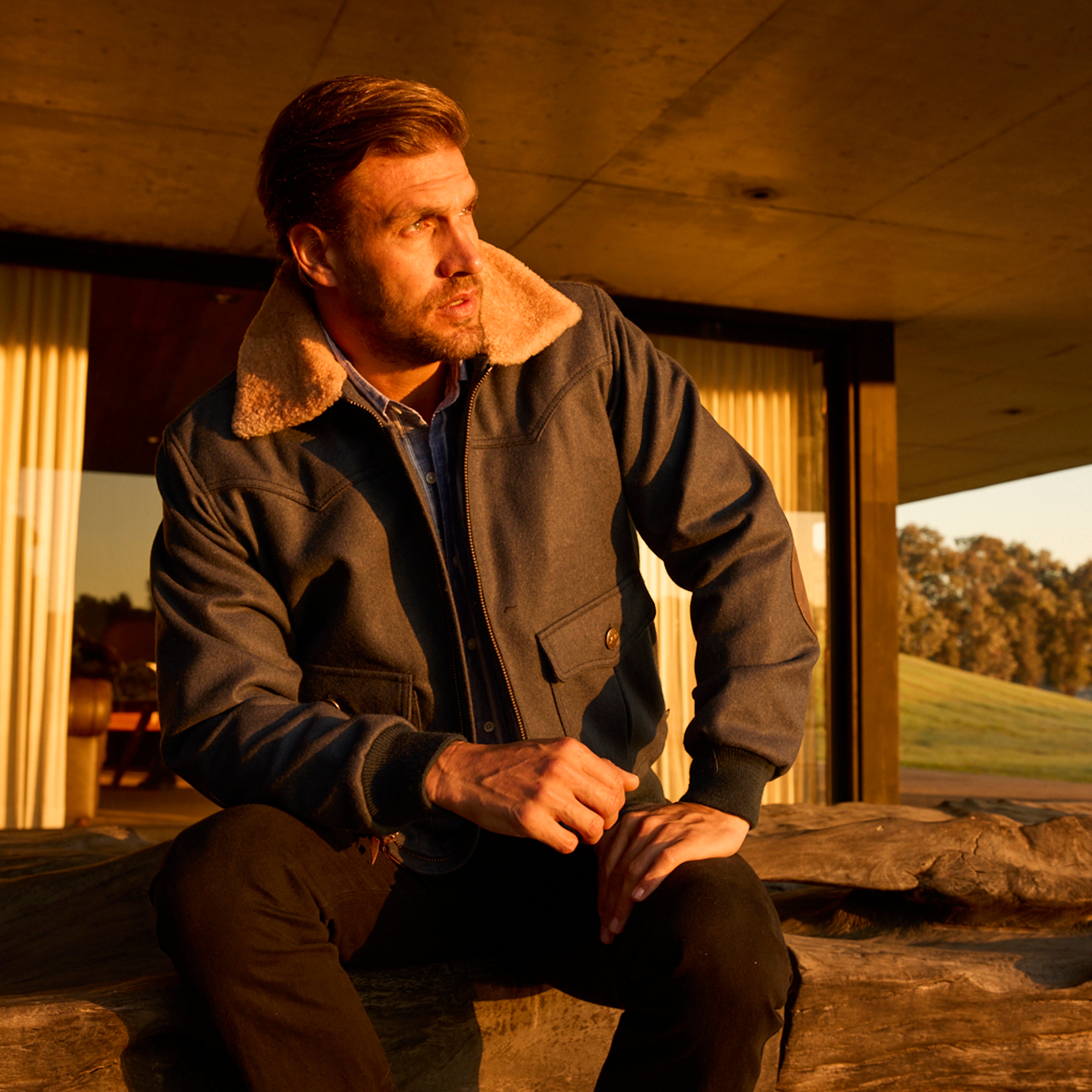 Jacket BOMBER LAMB COLLAR Aero