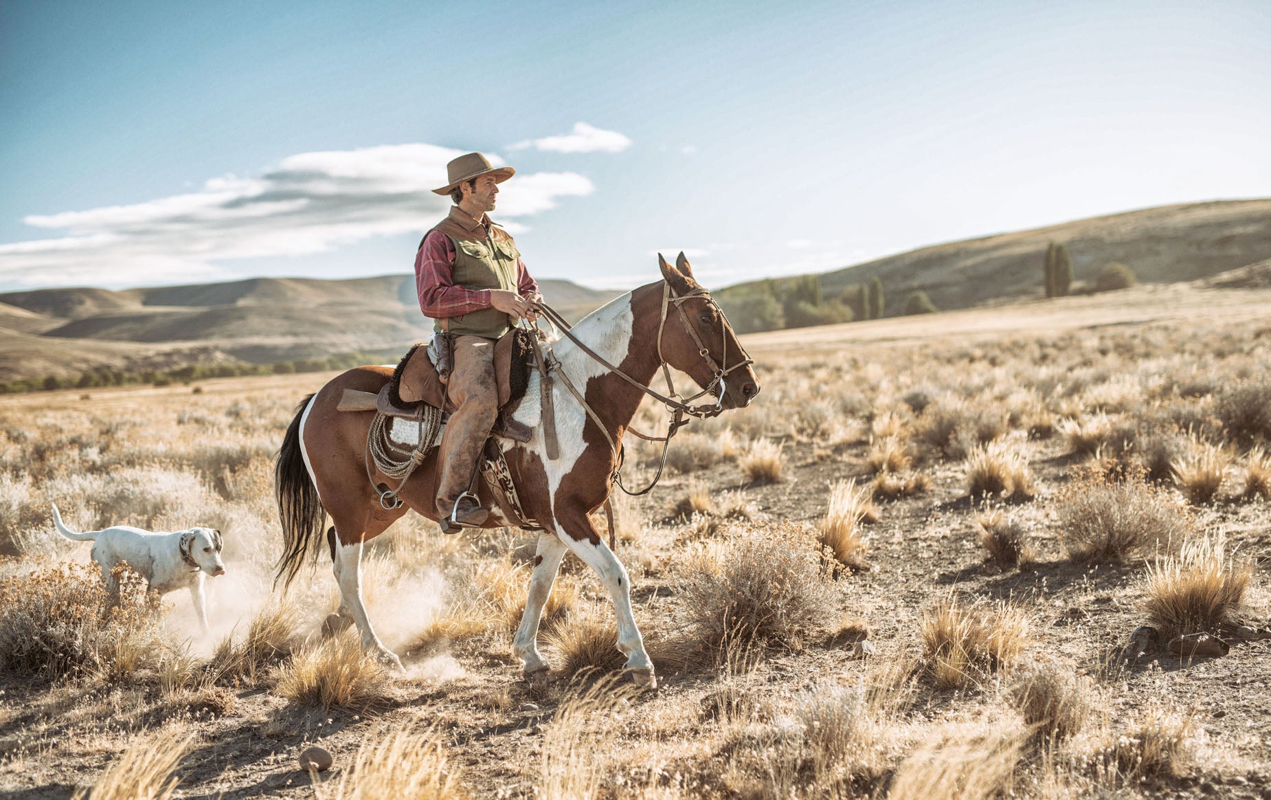 Gaucho Vest - Merino wool and buffalo leather